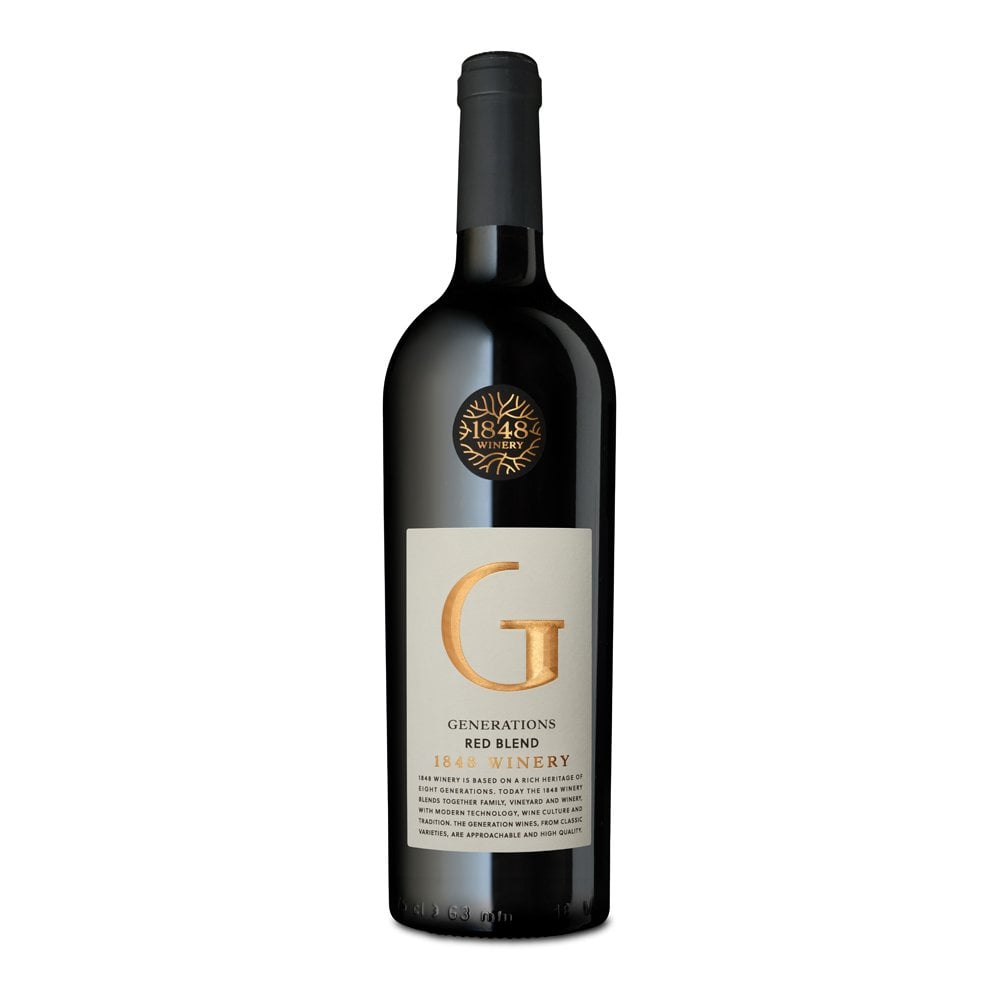 Bottle of generations 1848 winery red blend kosher wine