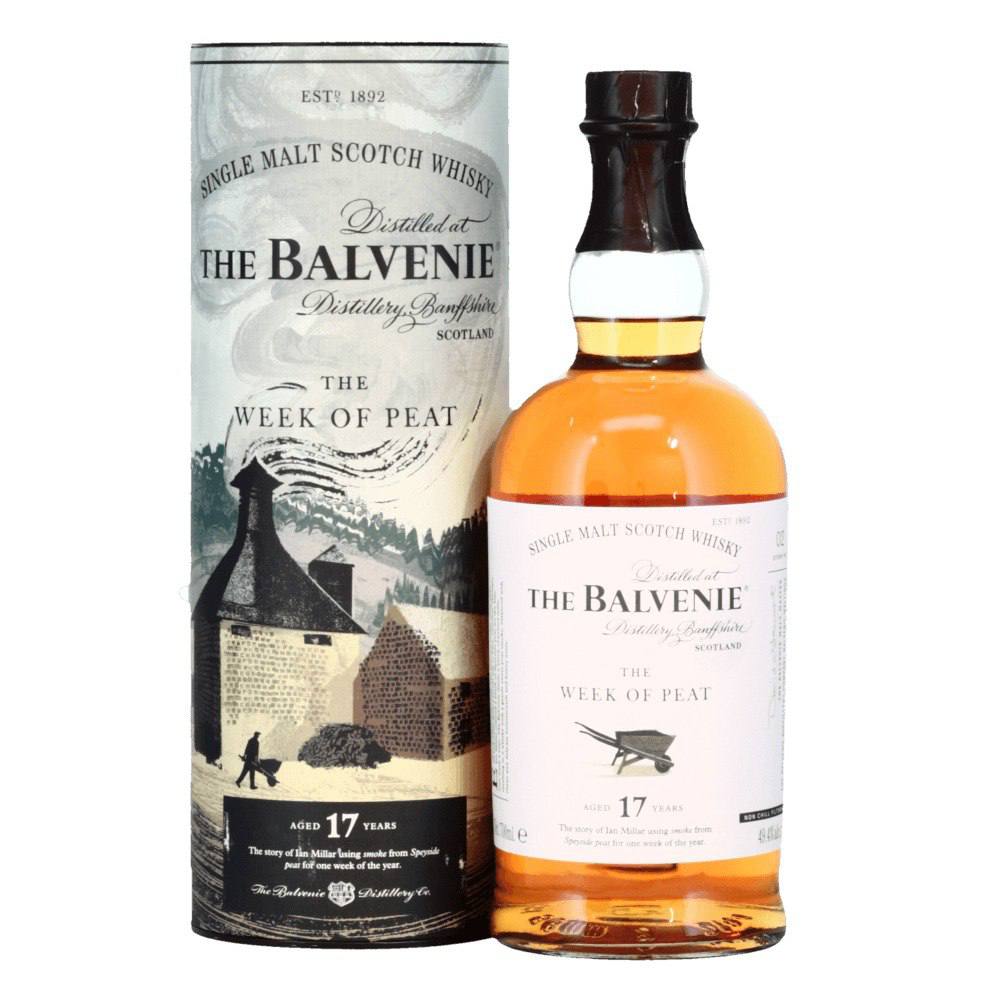 Balvenie 17 Year Old The Week of Peat scotch whiskey. Kosher whiskey at Areles kosher wines and spirits.