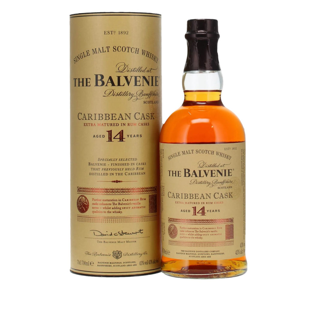 Balvenie 14 Year Old - Caribbean Cask, single malt whiskey. Kosher whiskey from Areles kosher wines and spirits.