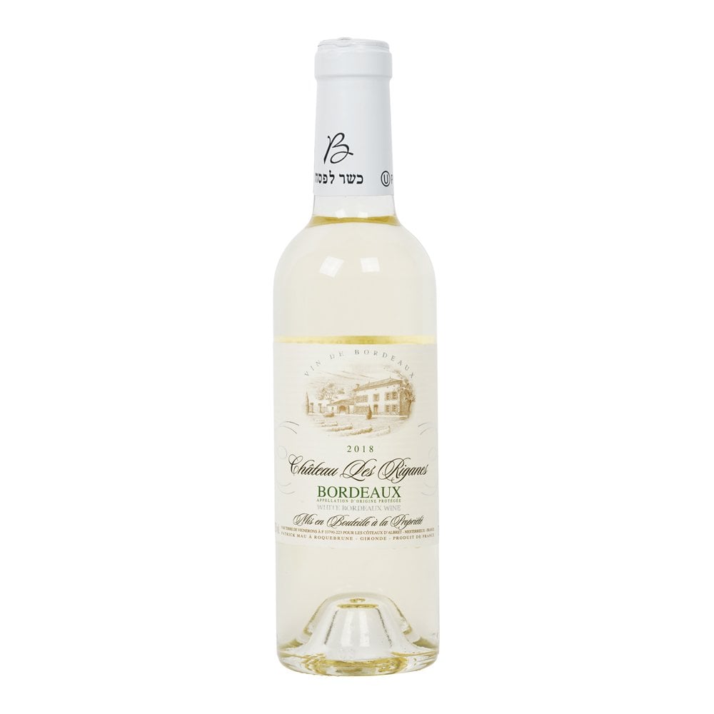 Chateau Les Riganes Blanc - Half Bottle. Dry white kosher wine.