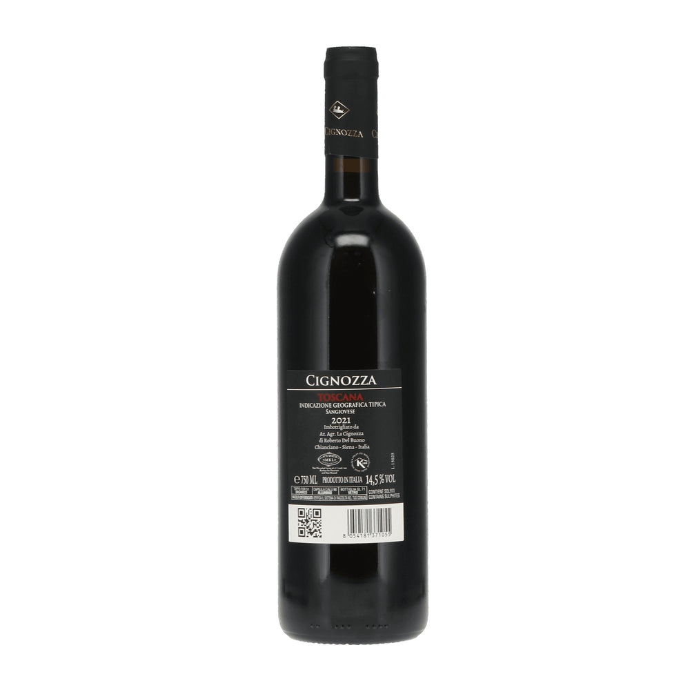 Cignozza Peregrinus Sangiovese 2021. Dry red kosher wine at Areles.