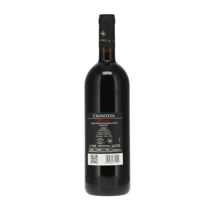 Cignozza Peregrinus Sangiovese 2021. Dry red kosher wine at Areles.