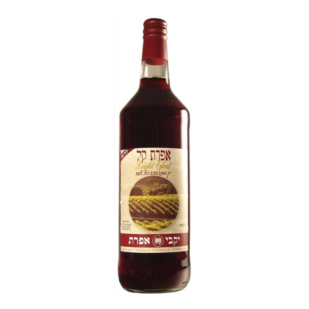 Image of Efrat Kal Light Kiddush Wine bottle, showcasing the elegant design and perfect balance of sweetness and acidity in this kosher wine.