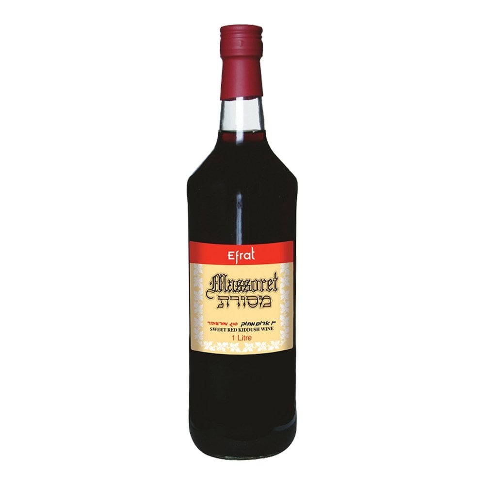 Efrat Massoret bottle, showcasing its traditional design and rich, aromatic qualities suitable for Kiddush wine and special occasions.