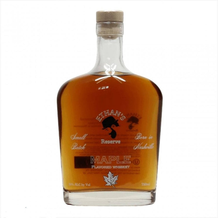 Bottle of Ethan's reserve  distillery maple flavored whisky in a 750ml bottle - kosher whisky for gifting and savoring.