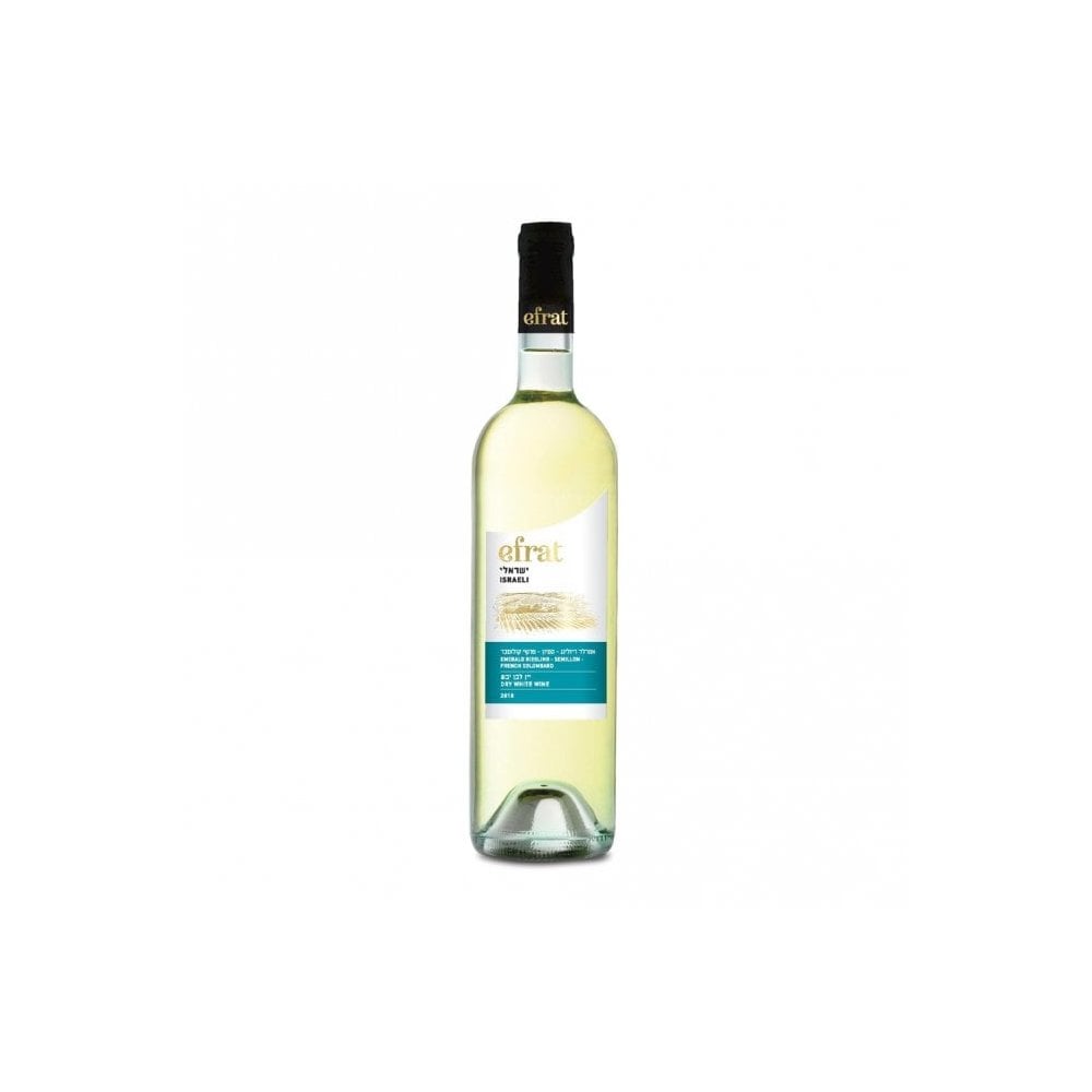 Image of Efrat Israeli Dry White bottle, showcasing the fresh and vibrant label design of this kosher wine from Israel.