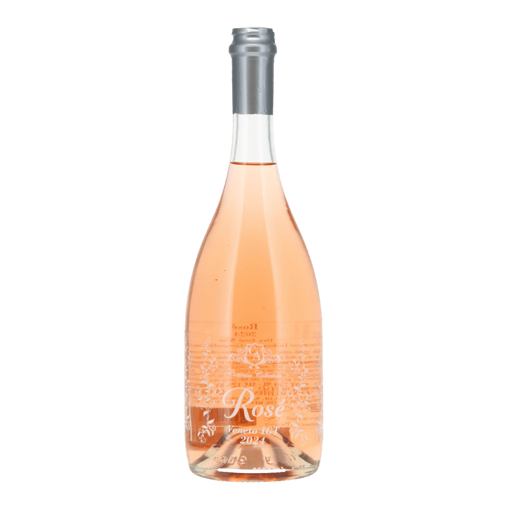 Bottle of Contessa Collection Rosé Veneto I.G.T. 2024 - a kosher rosé in salmon pink. 