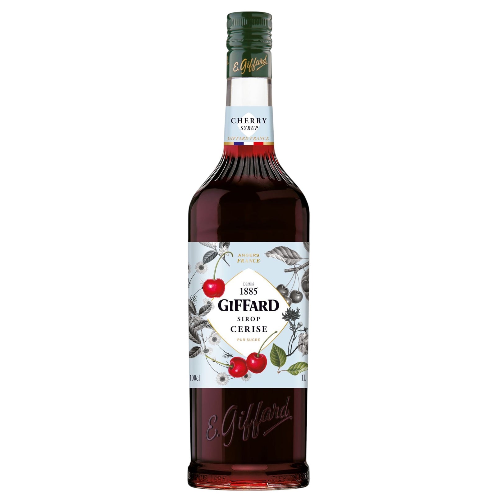 Bottle of 1885 cherry syrup - E.giifard fruit syrup kosher  