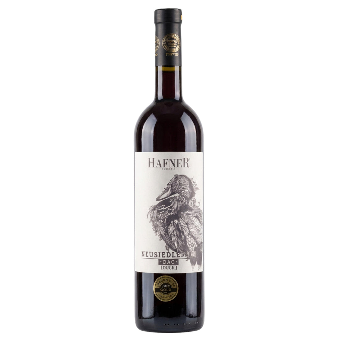 Bottle of Hafner Neusiedlersee DAC - a kosher dry red wine