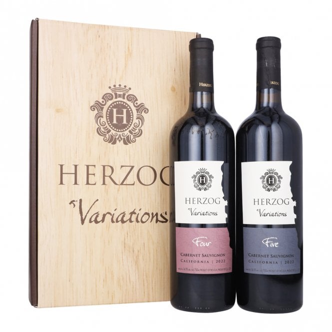 Kosher wine gift box with Herzog variations four and five - cabernet sauvignon. 