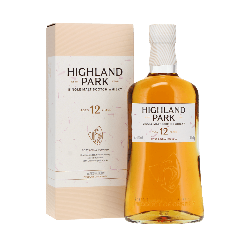 Highland park single malt scotch whisky aged 12 years in Orkney - a 40% alc volume kosher whisky