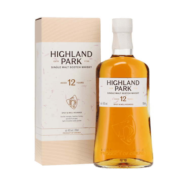 Highland park single malt scotch whisky aged 12 years in Orkney - a 40% alc volume kosher whisky