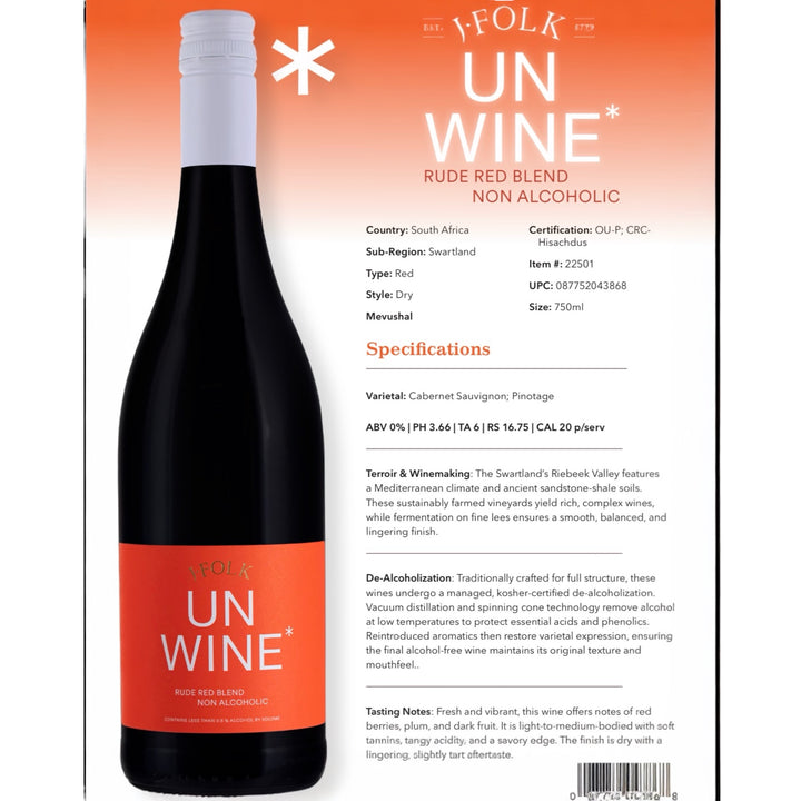 J Folk Un Wine - Rude Red Blend - Non Alcoholic