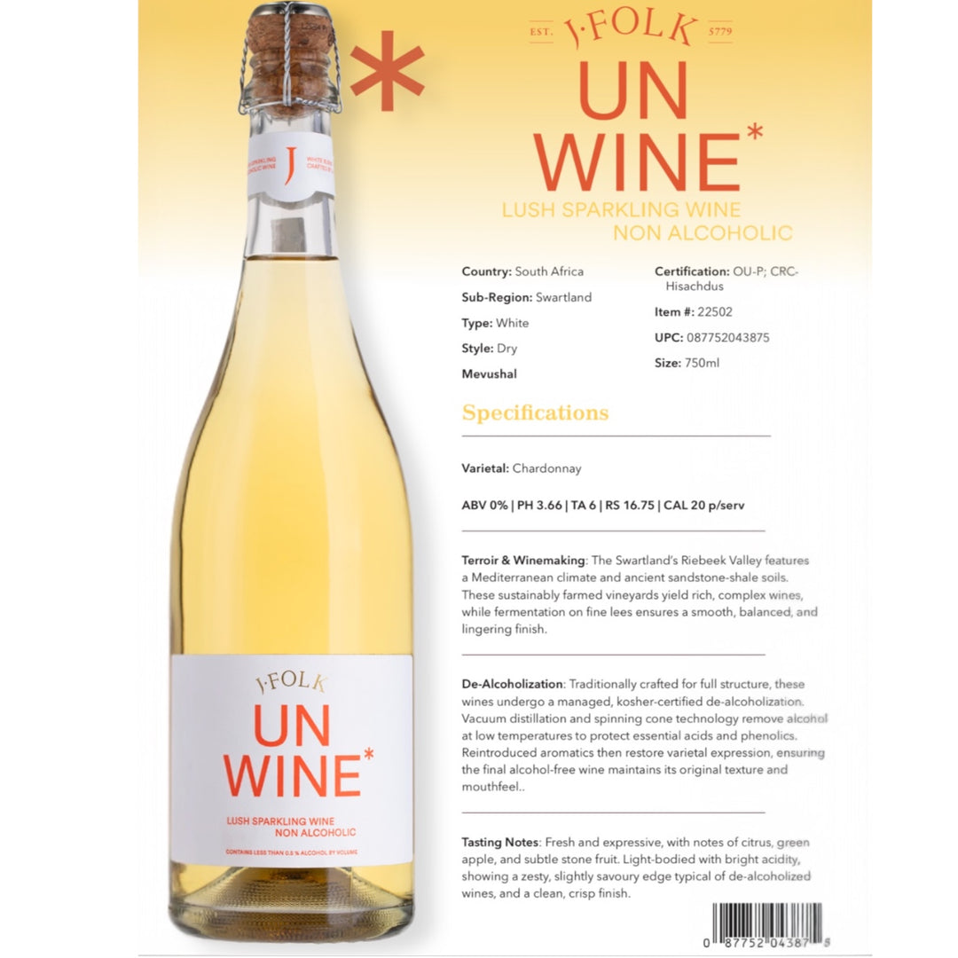 J Folk Un Wine - Lush Sparkling Wine - Non Alcoholic