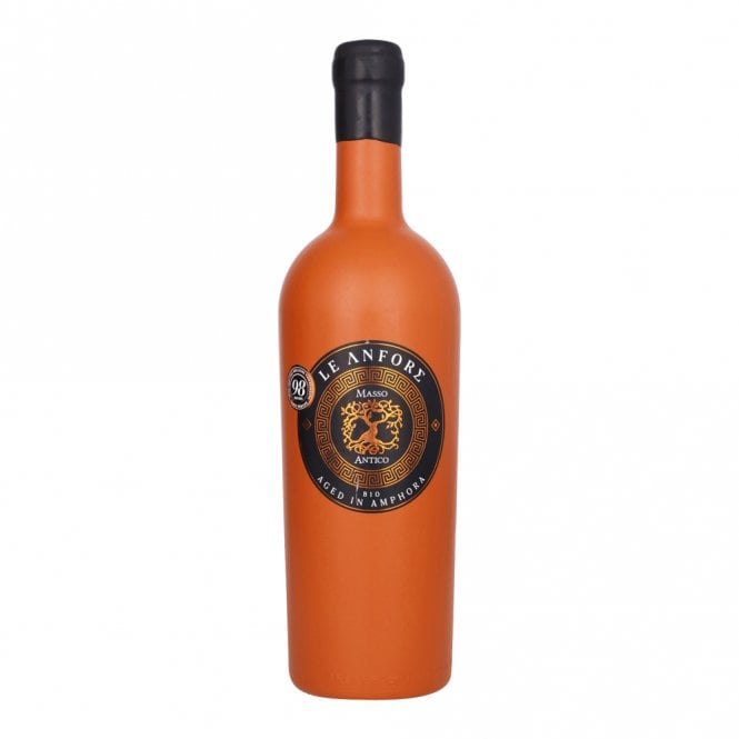 Orange wine bottle of Masso Antico Le Anfore a kosher wine from Italy. 