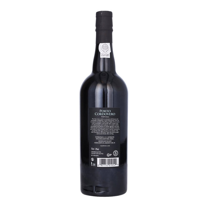 Bottle of Porto Cordovero Portugal, ruby kosher wine. 