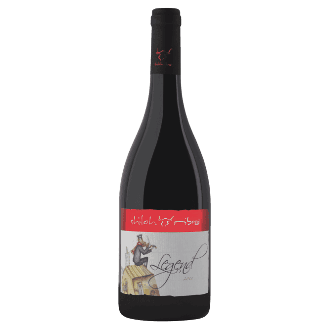 Bottle of Shiloh Legend Fiddler wine - a dry red kosher wine. 