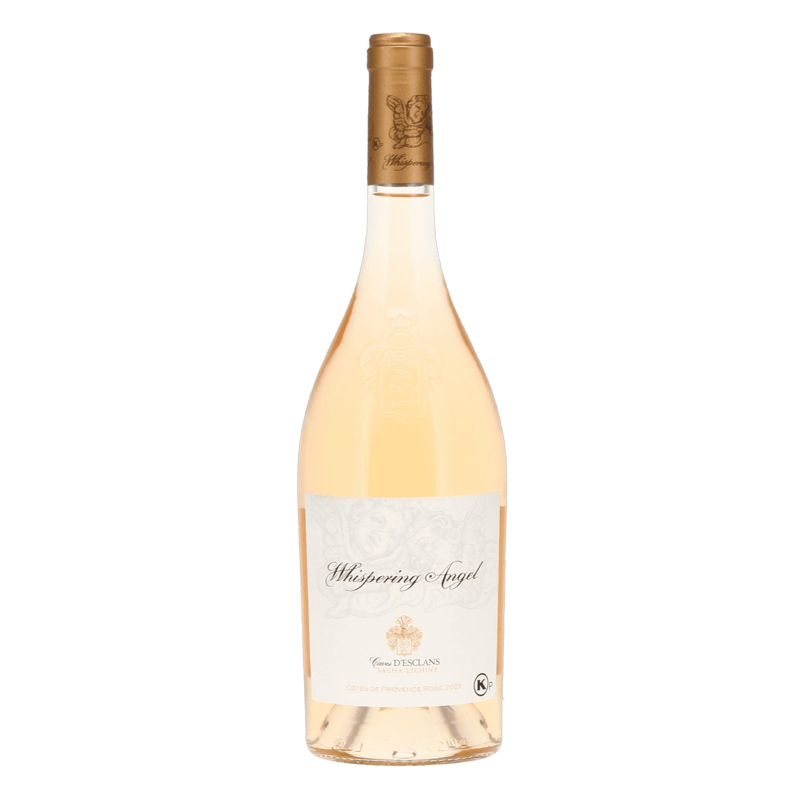A bottle of Whispering Angel Rosé wine - French dry kosher Rosé