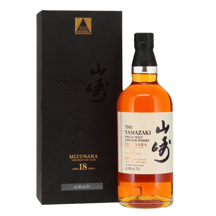 The Yamazaki Mizunara whisky a single malt Japanese whisk aged 18 years in oak casks 