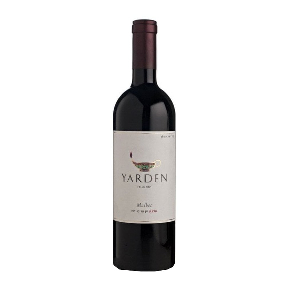 A bottle of Yarden Malbec dry red kosher wine