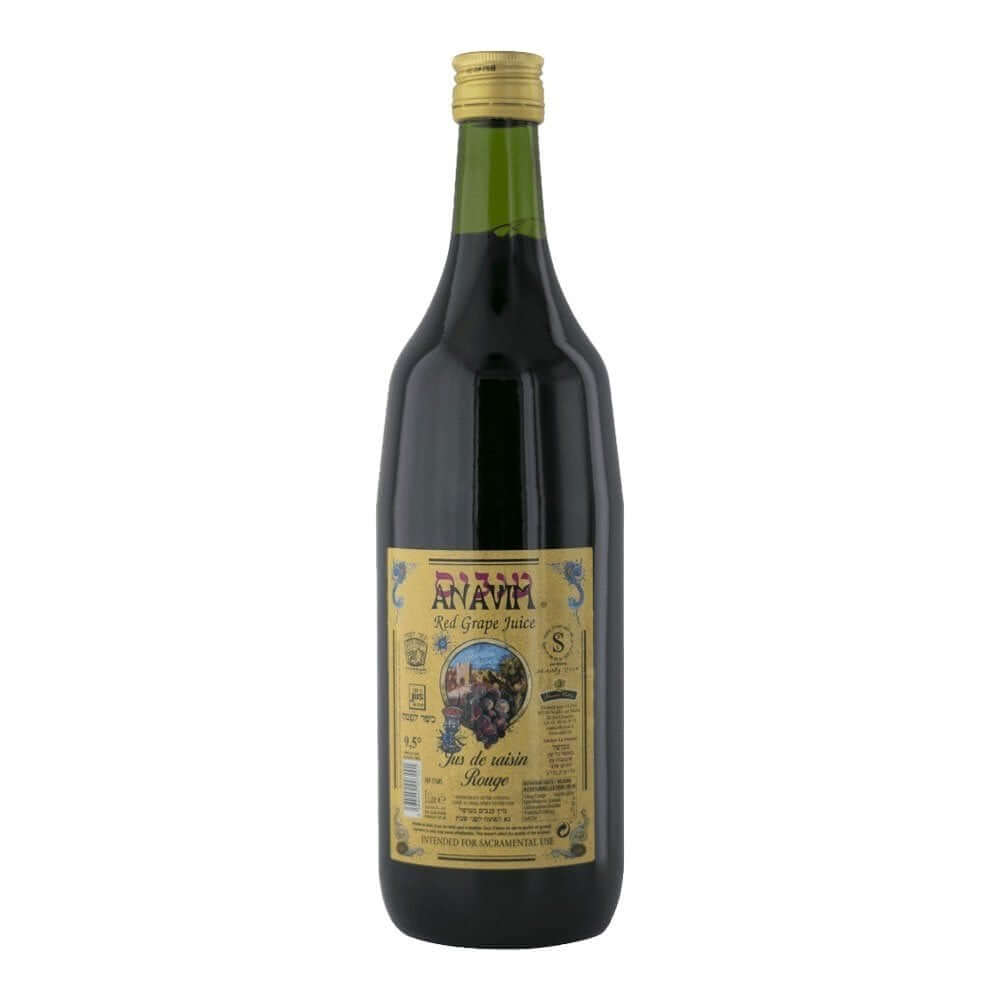 Anavim Red Grape Juice. Non-alcoholic Kiddish Wine. Shabbos Grape Juice at Areles Kosher wines and spirits.  