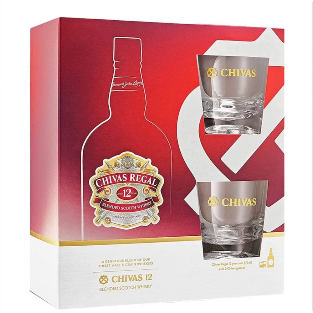 Chivas Regal 12 Year Old Blended Scotch Whisky Glass gift pack