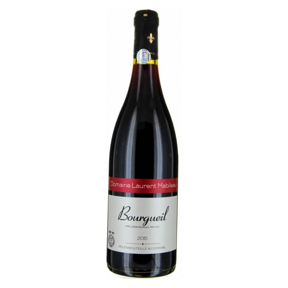 French bottle of Domaine Laurent Mabileau Bourgueil - a dry red kosher wine. 