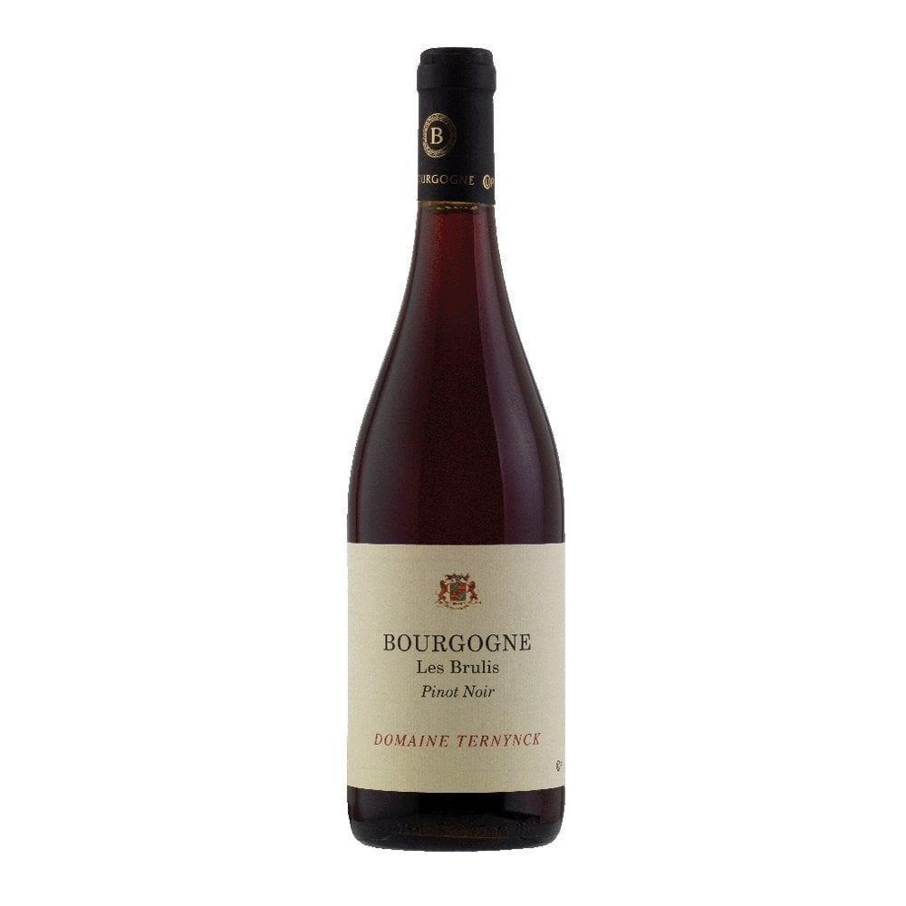 A bottle of Domaine Ternynck Bourgogne - Les Brulis Pinot Noir, a fine dry red kosher wine from France. 