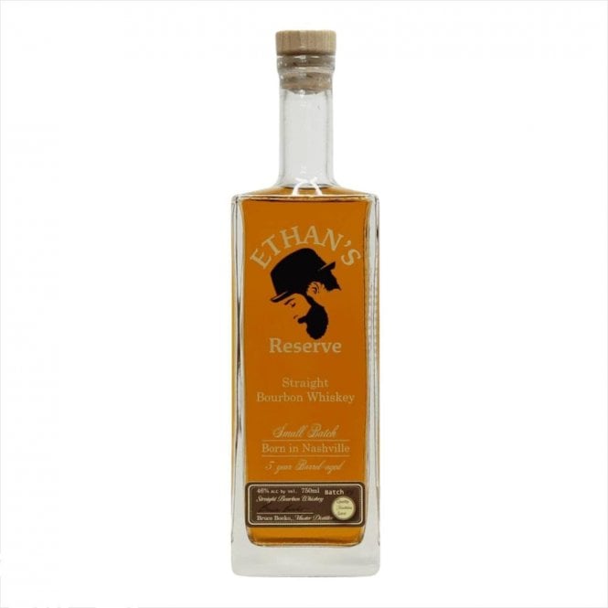 Bottle of Ethan's Reserve - straight bourbon whisky, a fabulous kosher whisky choice for savoring and gifting. 