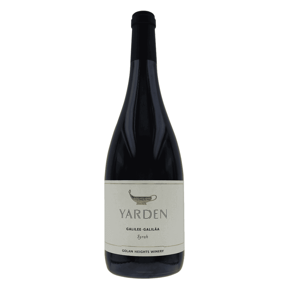 A bottle of kosher red wine Yarden Galilee Syrah from the Golan Heights Winery. 