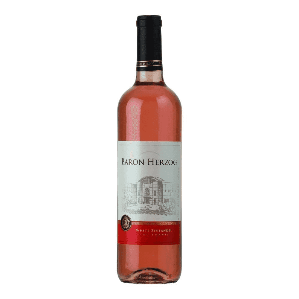 Baron Herzog winery White Zinfandel kosher wine. 