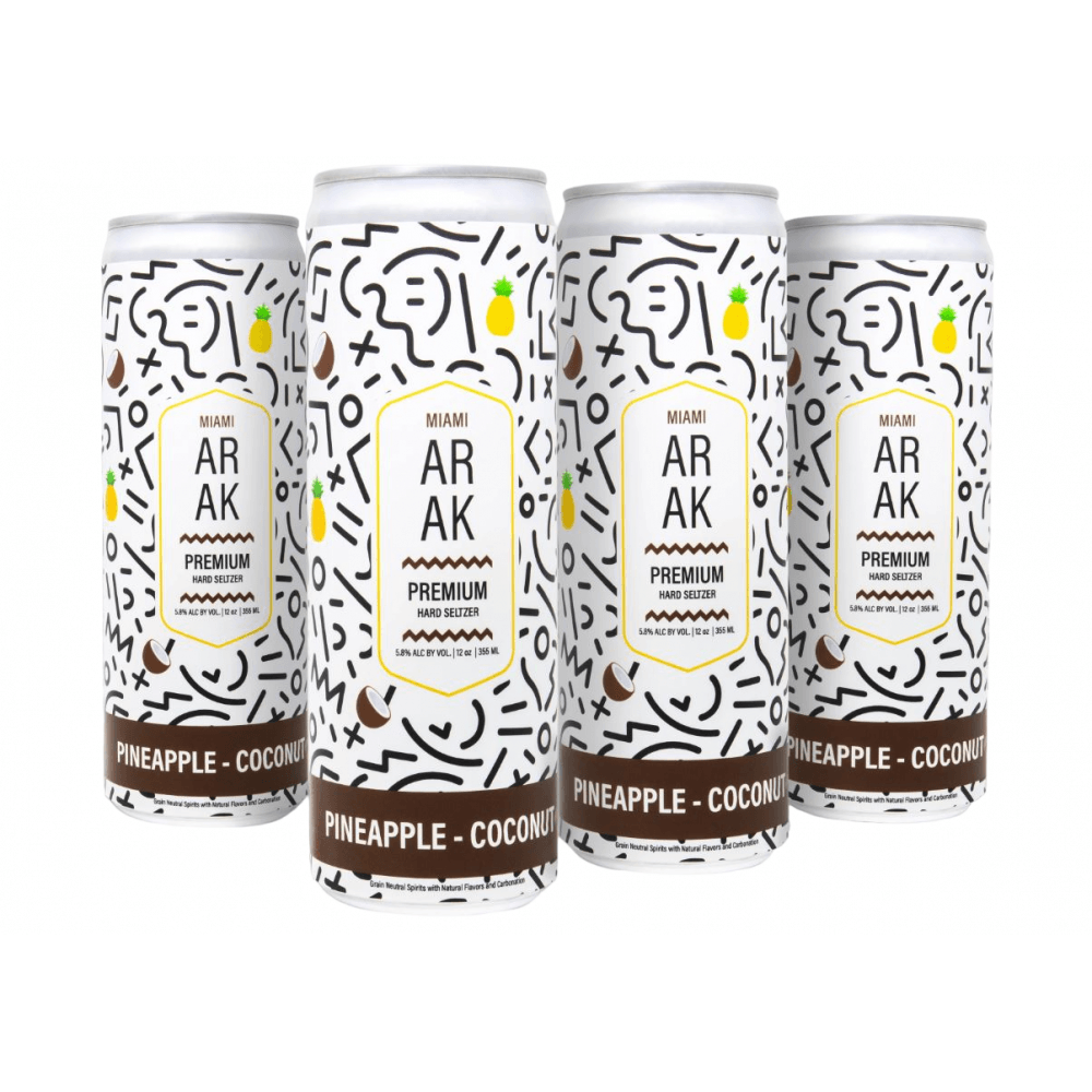 Miami Arak Pineapple Coconut Seltzer - Pack Of 4