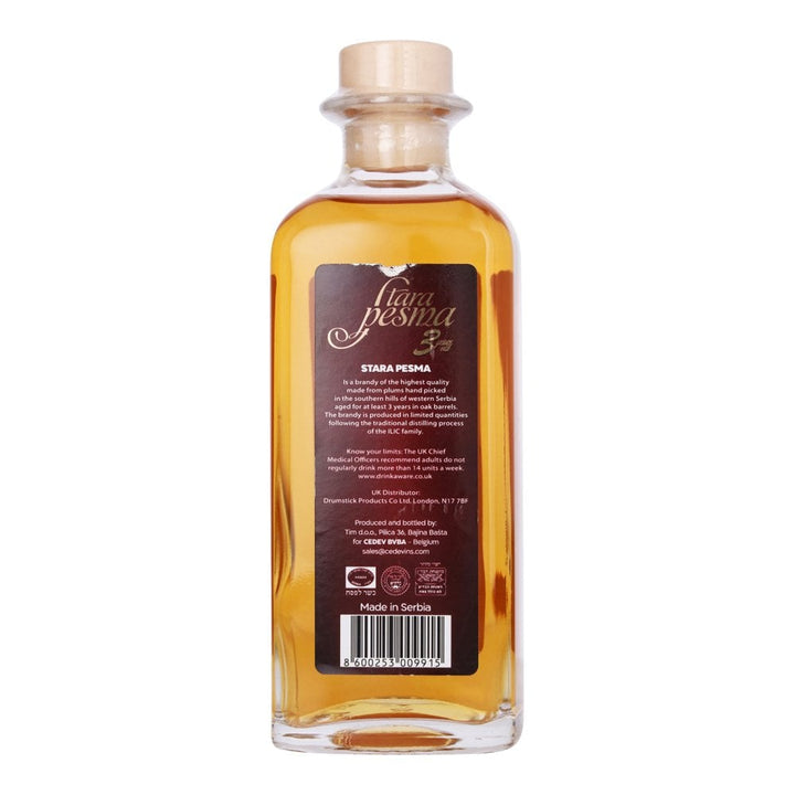 Stara Pesma 3 Year Old - Slivovitz Plum Brandy - Half Bottle 350ml